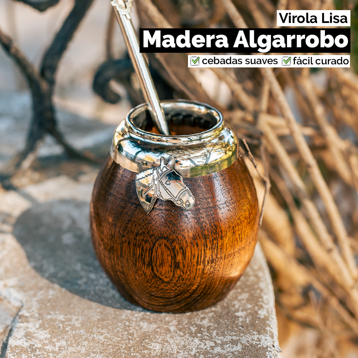 Mate Gota (Madera) - Virola Acero