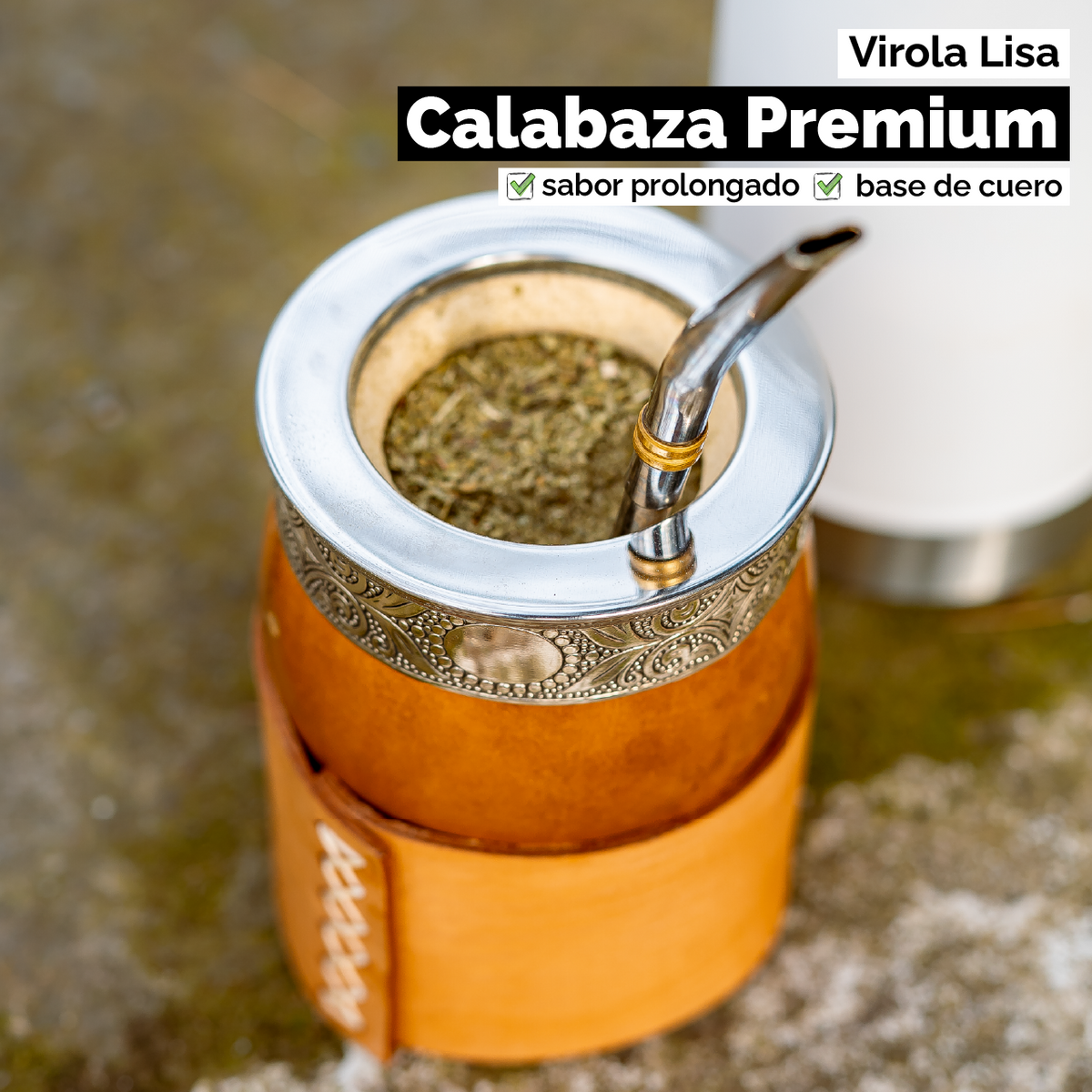 Mate Calabaza Imperial Criollo (con base) - Virola Acero