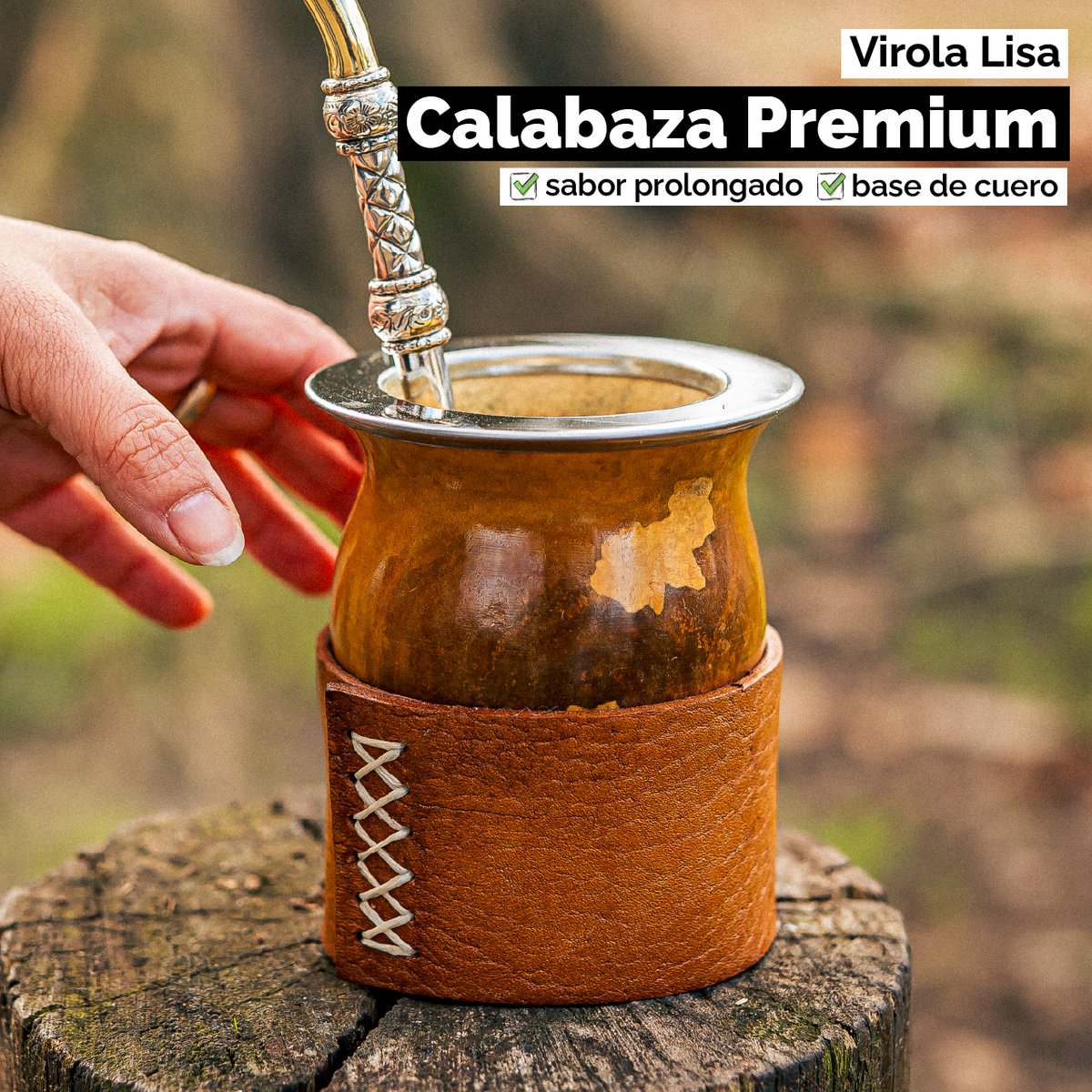 Mate Calabaza Criollo (con base) - Virola Acero