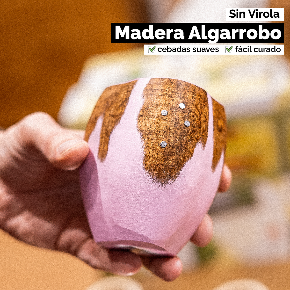 Mate Ranchero Cruz (Madera) - Rosa