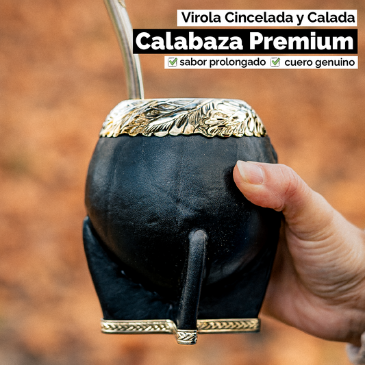 Mate Torpedo Joyero (Calabaza) - Virola Alpaca Cincelada y Calada